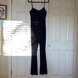 FP Free People Beach Reese One Piece Black Jumpsuit Bodysuit Size Large